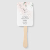 Blush Flowers, Pink Flowers, Boho, Wedding Program Handwaaier (Voorkant)