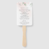 Blush Flowers, Pink Flowers, Boho, Wedding Program Handwaaier (Achterkant)