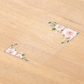 Blush Flowers, Pink Flowers, Greenery, Birthday Acryl Uitnodigingen (Laagn)