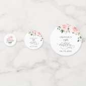 Blush Flowers, Pink Flowers, Greenery, Birthday Confetti (Achterkanten)