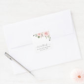 Blush Flowers, Pink Flowers, Greenery, Birthday Vierkante Sticker (Envelop)