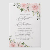 Blush Flowers, Pink Flowers, Greenery, Sweet 16 Vellum Uitnodigingen (Voorkant)