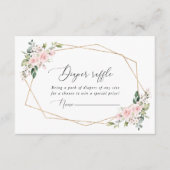 Blush Flowers, roze bloemen, Boho, luieraffle Informatiekaartje (Voorkant)