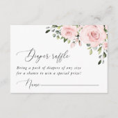Blush Flowers, roze bloemen, Boho, luieraffle Informatiekaartje (Voorkant)