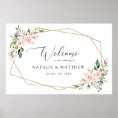 Blush Flowers, roze bloemen, Boho, Weddenschap Poster (Voorkant)