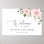 Blush Flowers, roze bloemen, Boho, Weddenschap Poster (Voorkant)