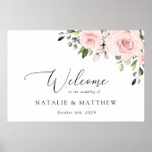 Blush Flowers, roze bloemen, Boho, Weddenschap Poster (Voorkant)