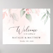 Blush Flowers, roze bloemen, Boho, Weddenschap Poster (Voorkant)