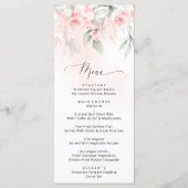Blush Flowers, roze bloemen, menu Vrijgezellenfees (Voorkant)