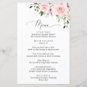 Blush Flowers, roze bloemen, menu Vrijgezellenfees (Voorkant)