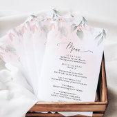 Blush Flowers, roze bloemen, menu Vrijgezellenfees