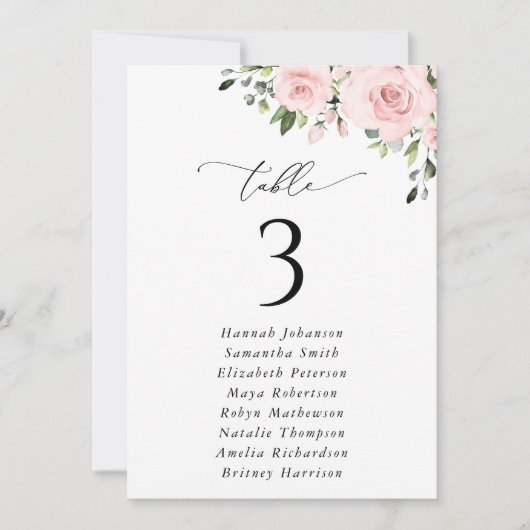 Blush Flowers, Roze Bloemen, Zitkaarten Kaarten (Voorkant)