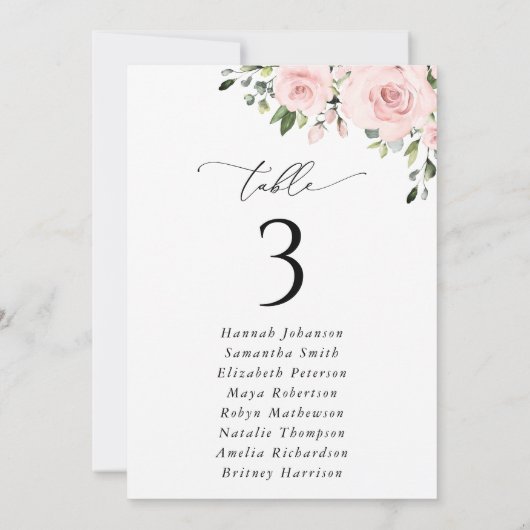 Blush Flowers, Roze Bloemen, Zitkaarten Kaarten (Achterkant)