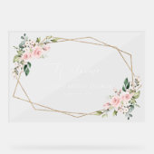 Blush Flowers, Roze Flowers, Boho, Bridal Welcome Acryl Bord (Voorkant)