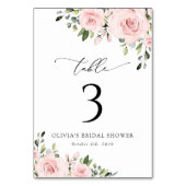 Blush Flowers, Roze Flowers, Boho, Table Numbers Kaart (Achterkant)