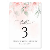 Blush Flowers, Roze Flowers, Boho, Table Numbers Kaart (Achterkant)