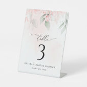 Blush Flowers, Roze Flowers, Boho, Table Numbers Reclamebord Met Voetstuk (Voorkant)