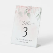 Blush Flowers, Roze Flowers, Boho, Table Numbers Reclamebord Met Voetstuk (Voorkant)