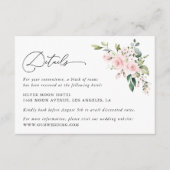Blush Flowers, Roze Flowers, Boho, Weddenschap Det Informatiekaartje (Voorkant)