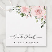Blush Flowers, Roze Flowers, Greenery, Wedding Bedankjes Labels (Voorkant)