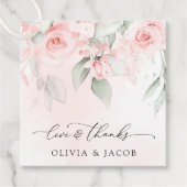Blush Flowers, Roze Flowers, Greenery, Wedding Bedankjes Labels (Voorkant)