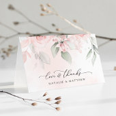 Blush Flowers, Roze Flowers, Greenery, Wedding Bedankkaart