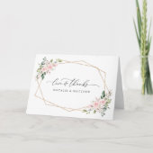 Blush Flowers, Roze Flowers, Greenery, Wedding Bedankkaart (Voorkant)