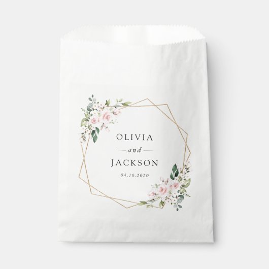 Blush Flowers, Roze Flowers, Greenery, Wedding Bedankzakje (Voorkant)