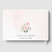 Blush Flowers, Roze Flowers, Greenery, Wedding Gastenboek (Achterkant)