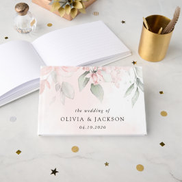 Blush Flowers, Roze Flowers, Greenery, Wedding Gastenboek