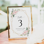 Blush Flowers, Roze Flowers, Greenery, Wedding Kaart<br><div class="desc">Voeg een persoonlijk tintje toe aan je trouwfeest met deze stijlvolle en gedenkwaardige feestartikelen! Het ontwerp is voorzien van bloemen met een wazige roze waterverf,  groen en gouden lijst op witte achtergrond.</div>