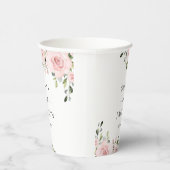 Blush Flowers, Roze Flowers, Greenery, Wedding Papieren Bekers (Rechts)