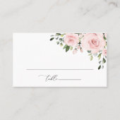 Blush Flowers, Roze Flowers, Greenery, Wedding Plaatskaartje (Voorkant)
