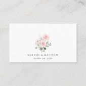 Blush Flowers, Roze Flowers, Greenery, Wedding Plaatskaartje (Achterkant)