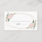 Blush Flowers, Roze Flowers, Greenery, Wedding Plaatskaartje (Voorkant)