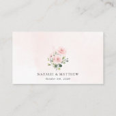 Blush Flowers, Roze Flowers, Greenery, Wedding Plaatskaartje (Achterkant)