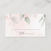 Blush Flowers, Roze Flowers, Greenery, Wedding Plaatskaartje (Voorkant)