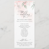 Blush Flowers, Roze Flowers, Greenery, Wedding Pro Programmakaart (Voorkant)