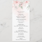 Blush Flowers, Roze Flowers, Greenery, Wedding Pro Programmakaart (Achterkant)