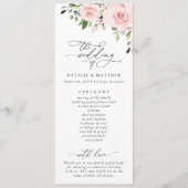 Blush Flowers, Roze Flowers, Greenery, Wedding Programmakaart (Voorkant)