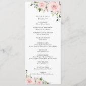 Blush Flowers, Roze Flowers, Greenery, Wedding Programmakaart (Achterkant)