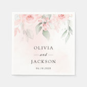 Blush Flowers, Roze Flowers, Greenery, Wedding Servet (Voorkant)