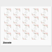 Blush Flowers, Roze Flowers, Greenery, Wedding Vierkante Sticker (Vel)