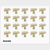 Blush Flowers Sage Green Monogrammed Vierkante Sticker (Vel)