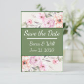  Blush Flowers Save The Date (Staand voorkant)