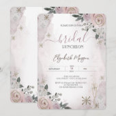 Blush Flowers Snowflakes Bridal Luncheon Kaart (Voorkant / Achterkant)