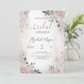 Blush Flowers Snowflakes Bridal Luncheon Kaart (Staand voorkant)