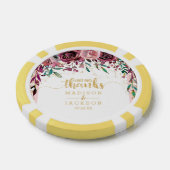 Blush Flowers Strepen Goud Confetti bruiloft gunst Pokerchips (Enkel)