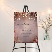 Blush Flowers  String Lights Wedding 