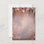 Blush Flowers String Lights Wedding Kaart (Achterkant)